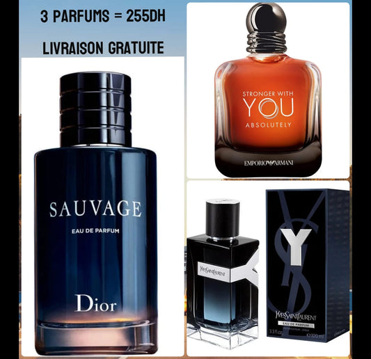 Coffret Homme Best-Sellers – 3 Parfums 5ml (Livraison Gratuite) – 255 MAD