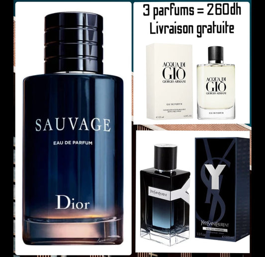 Coffret Homme Élégance & Fraîcheur – 3 Parfums 5ml (Livraison Gratuite) – 260 MAD