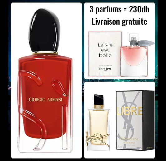 Coffret Féminin Passion & Élégance – 3 Parfums 5ml (Livraison Gratuite) – 230 MAD